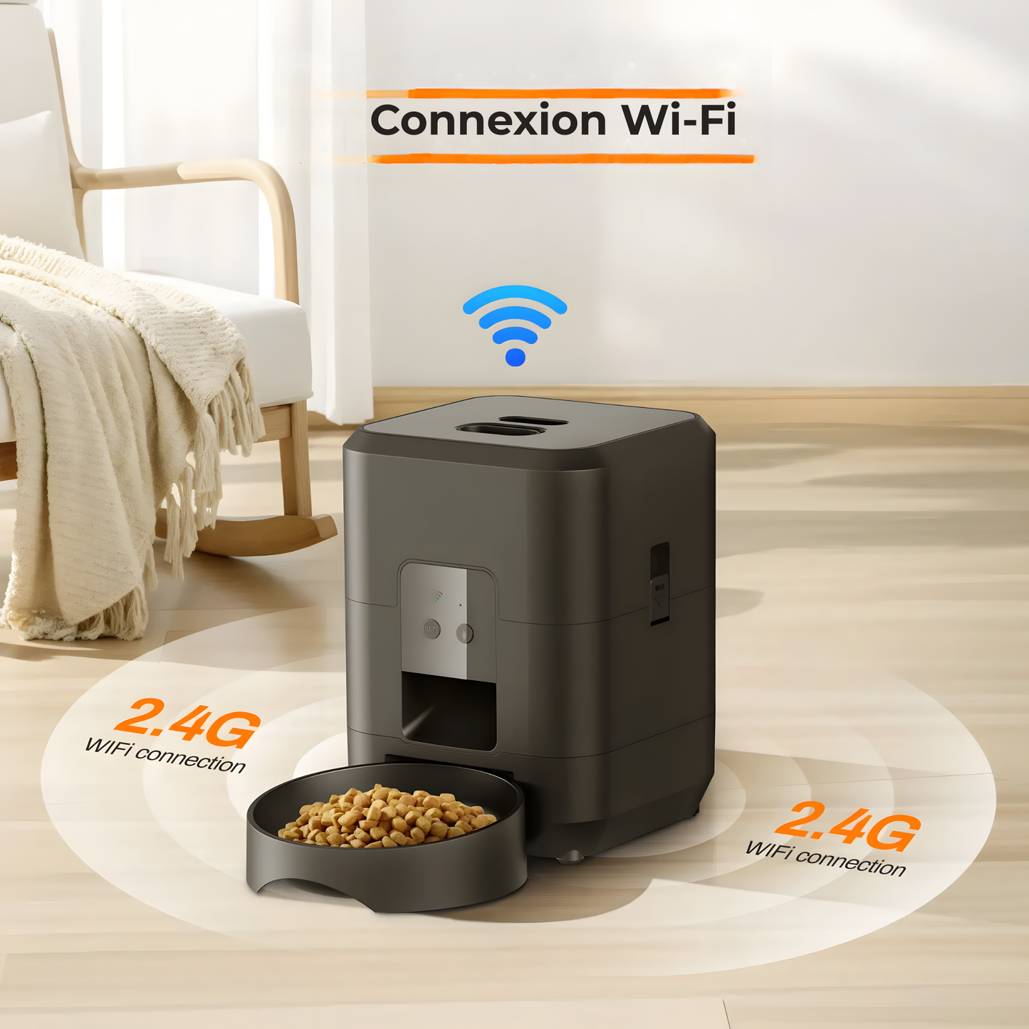 Distributeur Automatique Intelligent de Croquettes pour Chat - WiFi