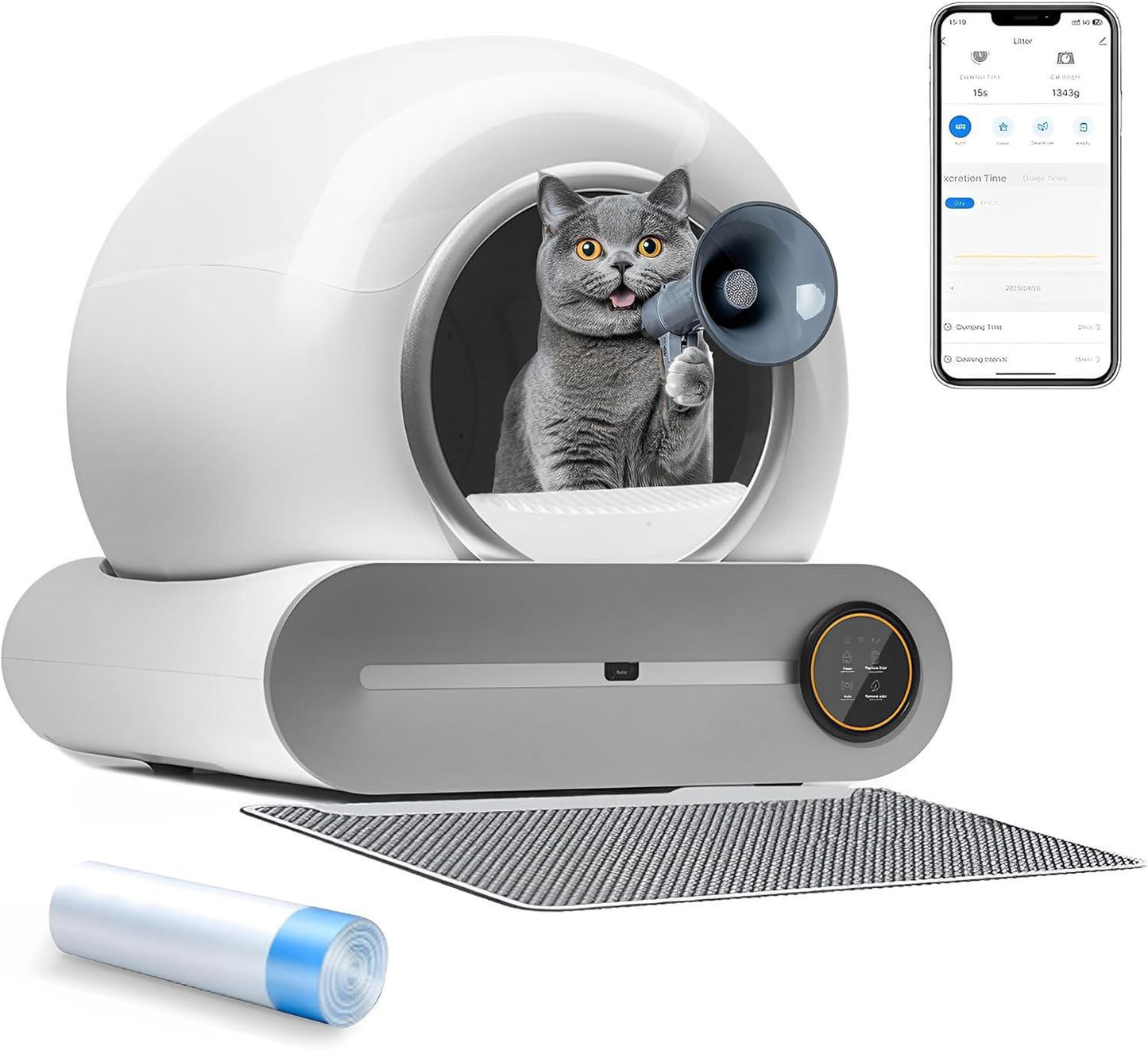 Litière Autonettoyante Intelligente pour Chat - Automatique & Connectée Anti-Odeurs Ti Pro