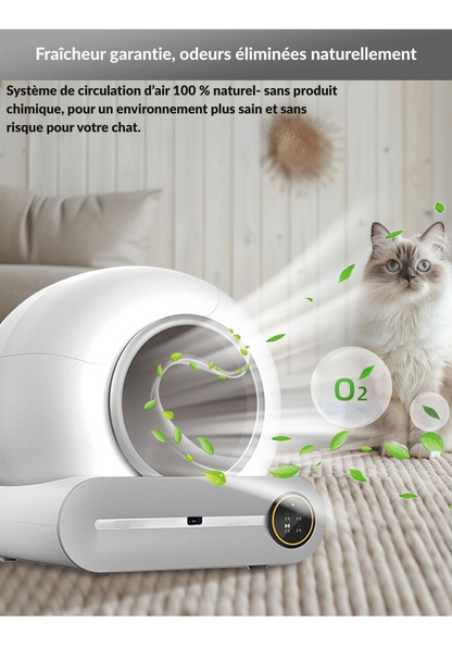 Litière Autonettoyante Intelligente pour Chat - Automatique & Connectée Anti-Odeurs Ti Pro